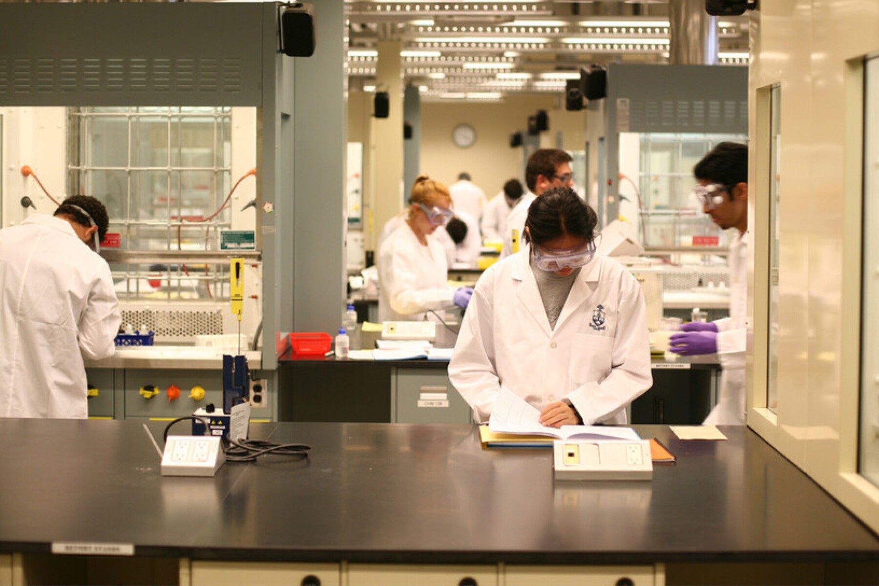 researchers working in a lab